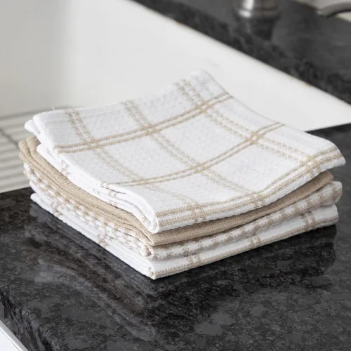 Vista 5 de T-Fal Paños de cocina de gofres de alta calidad: altamente absorbentes, súper suaves de larga duración, 100% algodón, 12 x 13 pulgadas, toalla plana