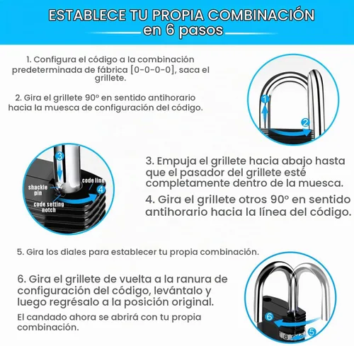 Vista 7 de ZHEGE Cerraduras de casillero con código, cerradura de almohadilla