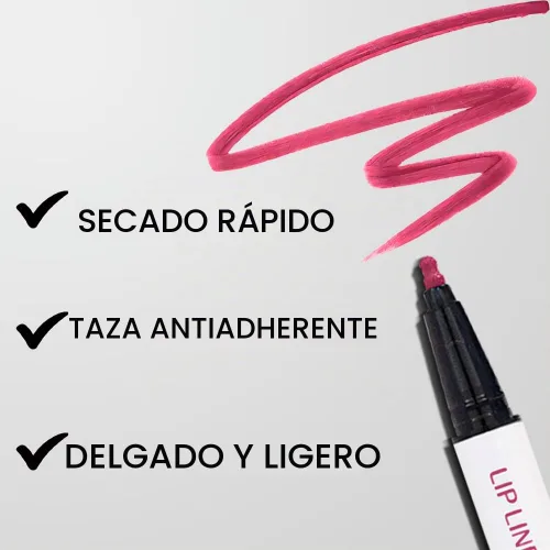 Vista 4 de Kaely Lápiz delineador de labios líquido de larga duración rosa impermeable, marcador de manchas de 24 horas, delineador de labios 2 en 1 mate