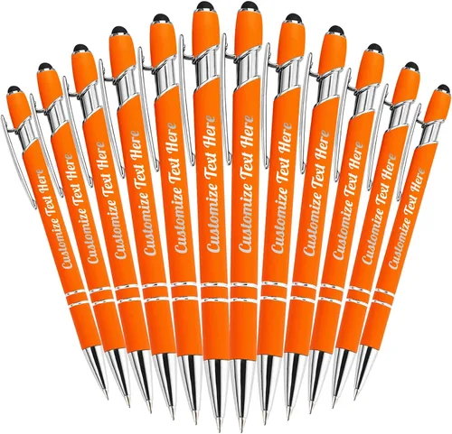 Vista 104 de Hasta 500 bolígrafos personalizados a granel con logotipo de mensaje de nombre comercial, bolígrafos grabados personalizados con lápiz óptico