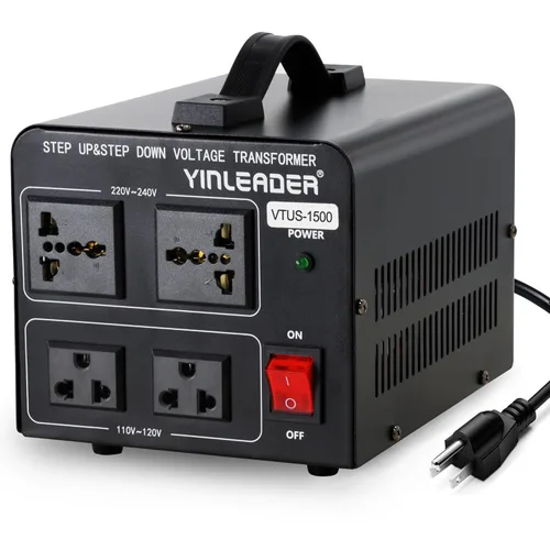Vista 10 de Yinleader Transformador de voltaje Step Up & Step Down Convertidor de potencia con cable de alimentación de EE. UU., convierte 110 V a 220 V O 220 V