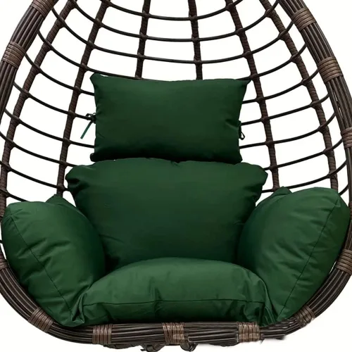 Vista 12 de Cojín para silla de huevo colgante para patio, cesta colgante, asiento lavable, color burdeos