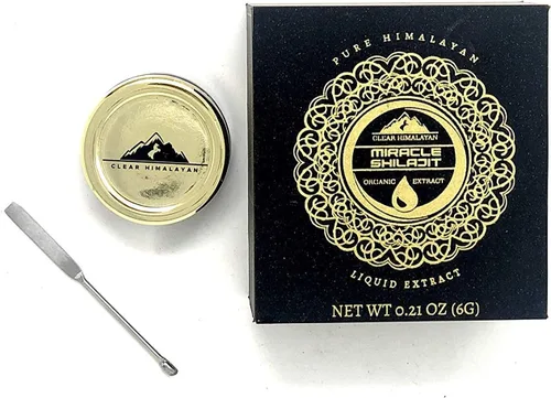 Vista 2 de Resina Shilajit del Himalaya, 60 porciones, auténtica fuente 100% natural de ácido fúlvico y oligominerales (0.21 onzas 2 paquetes) Shilajit