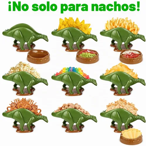 Vista 2 de Nachosaurus - Juego de soporte para nachos de dinosaurio con cuenco