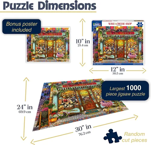 Vista 2 de White Mountain Puzzles Wine and Cheese Shop Rompecabezas de 1000 piezas, 1 EA