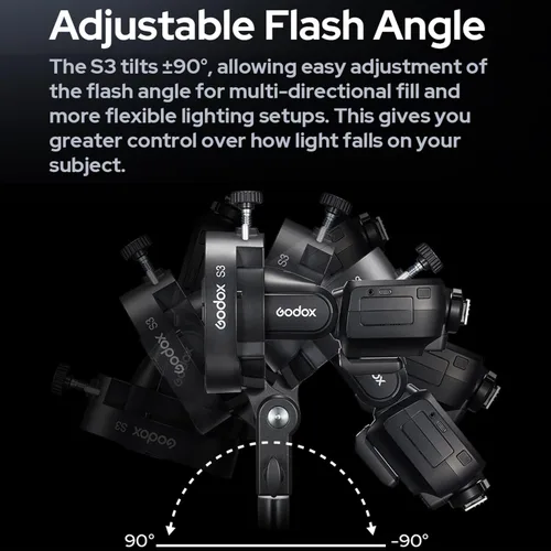 Vista 6 de GODOX S3 Speedlite Bowens - Soporte para flash Godox V1 V100 V1Pro V860III TT350 AD100 AD200 AD300 Speedlite Strobe Flashes, soporte tipo S, control