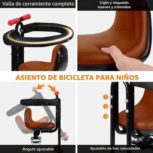 Vista 3 de Kid's Bike seat Front Child Carrier Bike Chair for Bicycle Kids seat for Children 2~4 Years,Weight 55 lbs