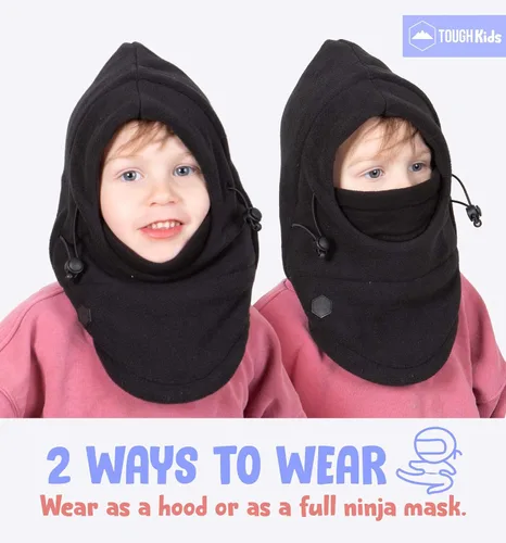 Vista 4 de Kids Winter Hat with Mask - Ski Mask for Kids - Ninja Kids Balaclava & Winter Face Mask for Kids wHood - Toddler Balaclava
