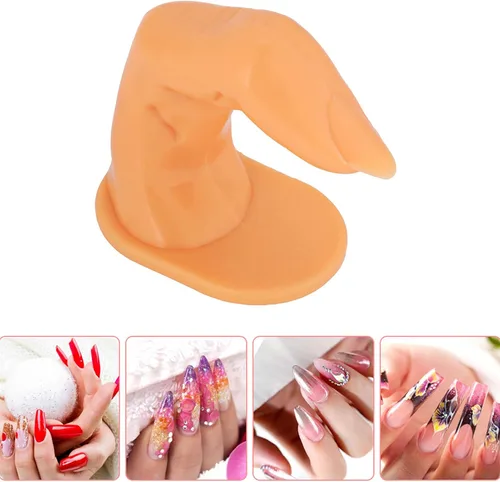Vista 2 de Yinhing Dedos de práctica de uñas, modelo de dedos falsos, arte de uñas, arte de uñas, práctica de dedos, puntas de arte de uñas, maniquí