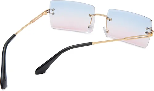 Vista 99 de Gafas de sol rectangulares para hombres/mujeres, gafas de sol pequeñas sin montura cuadrada