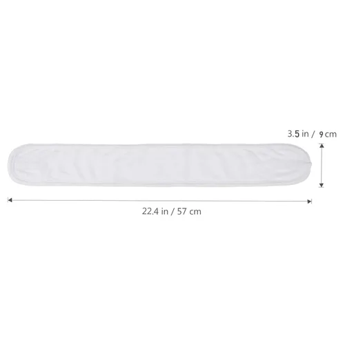 Vista 2 de Diadema elástica blanca del balneario del paño, paquete de 8 cabezas faciales Banda facial para la cabeza, lavable, diadema de maquillaje, cinta