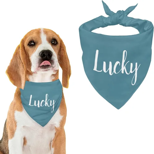 Vista 27 de Bandana personalizada para perro con nombre de poliéster, bandana personalizada para perro, triángulo, bufanda personalizada para mascotas