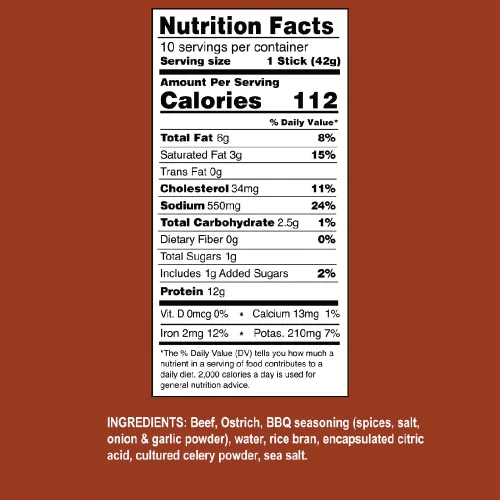 Vista 2 de Ostrim Palitos de carne seca de res y avestruz, sabor a barbacoa, 1.5 onzas (paquete de 10)