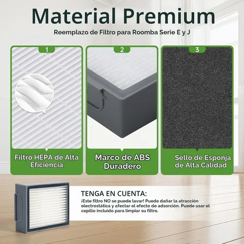 Vista 5 de Piezas de repuesto LOVECO compatibles con iRobot Roomba E I y J Series