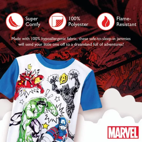 Vista 3 de Marvel Boys Team 4 Piece Sleep Set