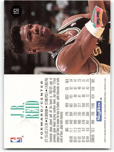 Vista 2 de 1994-95 Skybox Premium #151 J.R. Reid NM-MT San Antonio Spurs Basketball