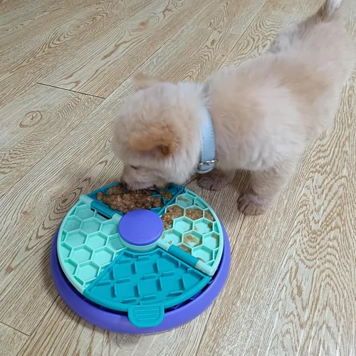 Vista 5 de Slow Feeder Dog Bowl, 2 Levels Rotatable Slow Eating Bowl Lick Mat