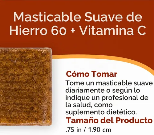 Vista 7 de Celebrate Vitamins Suplemento de Hierro con 60mg de Hierro y Vitamina C – Masticables de Cítricos para Pacientes Bariátricos, Soporte para Bypass