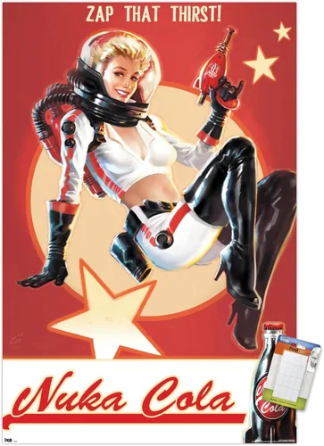 Vista 12 de Fallout 4 - Póster de pared de Nuka Cola - Zap That Thirst!, 22.4 pulgadas de largo x 14.7 pulgadas de ancho, versión enmarcada de madera de granero