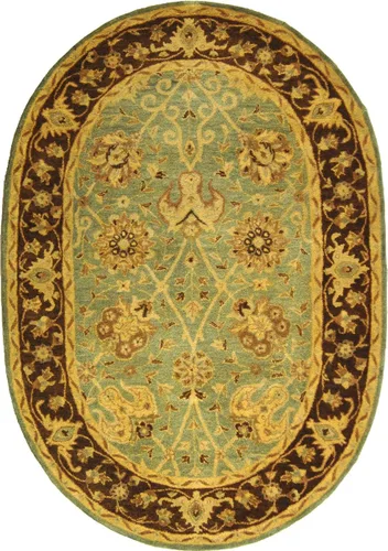 Vista 63 de SAFAVIEH Colección Antigüedades - Alfombra de 6' redonda, marrón y verde, hecha a mano, diseño oriental tradicional de lana, ideal para áreas