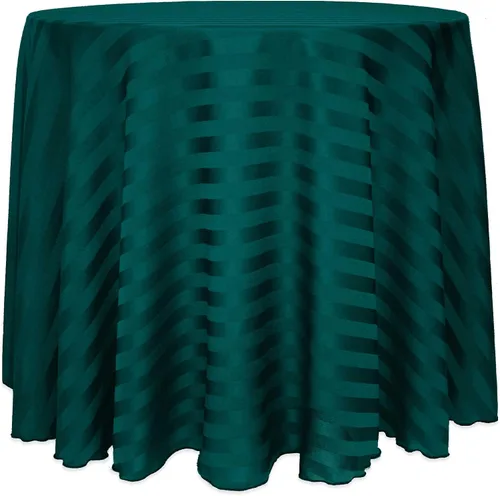 Vista 43 de ULTIMATE TEXTILE Mantel redondo de rayas satinadas de 84 pulgadas color marfil crema