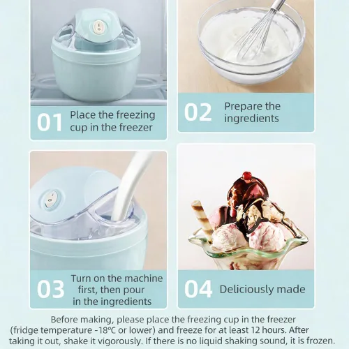 Vista 9 de Pequeña máquina para hacer helados, hace una sola porción de gelato, yogur congelado, sorbete y más postres de bricolaje con un solo toque en solo