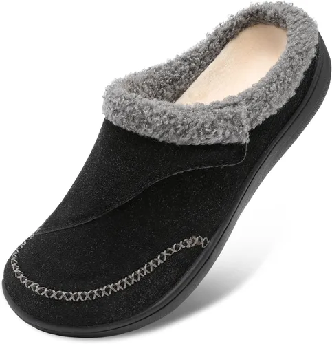 Vista 12 de LeIsfIt Pantuflas anchas para mujer, ajustables, para diabéticos, cálidas, acogedoras, antideslizantes, de espuma viscoelástica, para invierno