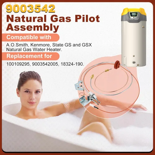 Vista 3 de Conjunto piloto de gas natural 9003542, repuesto para 100109295 9003542005 18324-190 conjunto piloto de calentador de agua, compatible