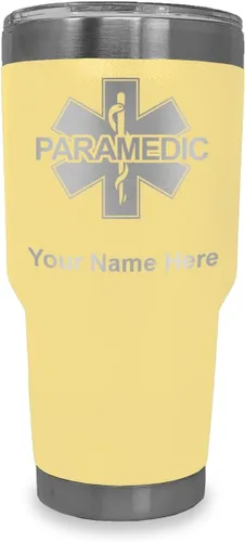 Vista 8 de LaserGram Vaso aislado al vacío de 20 onzas, paramédico, grabado personalizado incluido (negro) Engraved Gift for Paramedics, Vacuum Insulated