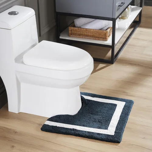 Vista 116 de Better Trends - Alfombra de baño 100% algodón reversible, altamente absorbente y lavable a máquina, suave, tapete de ducha para piso de baño