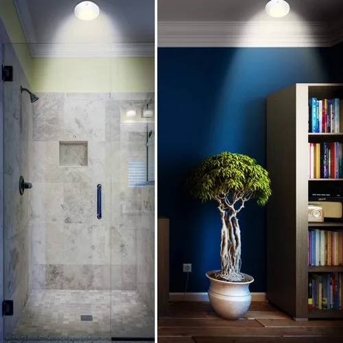 Vista 6 de HONWELL Luz con sensor de movimiento, luz de techo para interiores, luz inalámbrica con sensor de movimiento, funciona con pilas, luz LED blanca