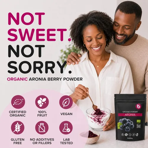 Vista 4 de Polvo de bayas de Aronia natural, superalimento de chokeberry negro, alto en antocianinas y polifenoles, apoya el sistema inmunológico