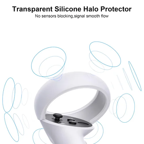 Vista 5 de Halo Silicone Controller Cover Compatible with Oculus Meta Quest 2 Controller, Soft Silicone Grips Cover, Anti-Bumping Silicone Ring Cover with