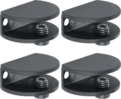 Vista 10 de Alise Soporte de ducha ajustable para estante de vidrio, soporte de abrazadera rectangular resistente para estantes de vidrio de 0.394-0.472 in