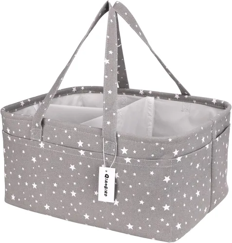 Vista 6 de Organizador de pañales para bebé Cesta de almacenamiento para regalos de baby shower para niña o niño Portátil Grande Porta pañales para cambiador