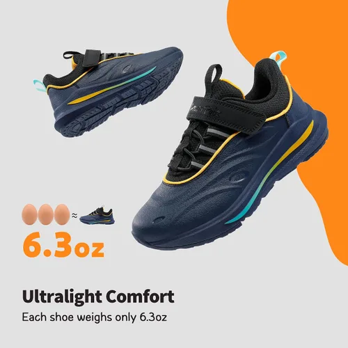 Vista 7 de DREAM PAIRS Zapatos deportivos para niños y niñas, para correr, atléticos, protectores, para caminar, serie Durastep para niños pequeños y grandes