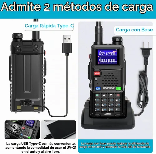Vista 8 de Baofeng Radio radioaficionado de mano AR-5RM 10W UV-5R Actualización NOAA 2