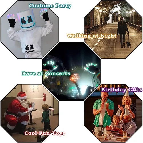 Vista 4 de Luwint Cool Toys - Guantes LED para niños y niñas de 3-5, 4-6 años, regalos de Navidad iluminados para niños