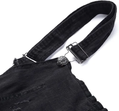 Vista 5 de Nituyy - Mono de mezclilla para hombre diseño de pantalones vaqueros cortos