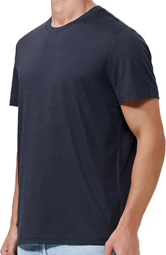 Vista 4 de Camiseta de lana merino y Coolmax Hybrid-Tech Baselayer, transpirable, de secado rápido, resistente al olor y duradera Gris oscuro