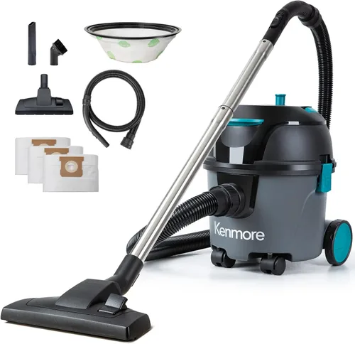 Vista 7 de Kenmore KW3050 Aspiradora de cartucho húmedo y seco de 4 galones, 5 HP Pico con motor de 2 etapas, limpiador con filtro HEPA lavable y bolsas