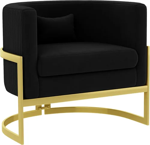 Vista 9 de Silla Decorativa de Terciopelo Dorado Silla Moderna de Barril Sillas Tapizadas con Brazos para Dormitorio, Sala de Estar, Sofá, Sillas de Club