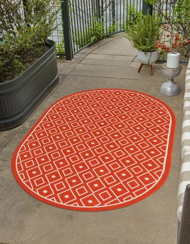 Vista 15 de Unique Loom Outdoor Trellis Collection - Alfombra de área Kafes (2 x 6 pies 1 pulgada, gris/marfil)