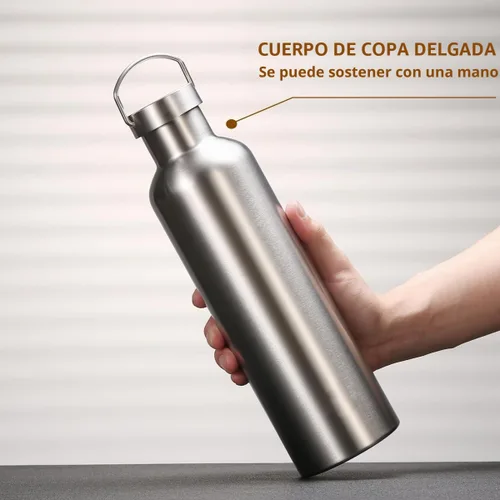 Vista 5 de CDJ - Botella de agua de acero inoxidable con aislamiento al vacío de boca ancha de 12 onzas 316 Stainless Steel Inner, Full Steel Cap, BPA Free