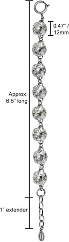 Vista 2 de Catherine Popesco Silvertone 1696 - Pulsera redonda de cristal transparente de 0.472 in