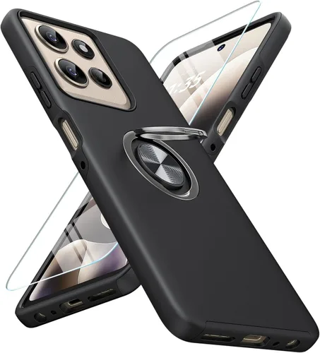 Vista 32 de JAME for Motorola Edge 2025 Case with Ring Stand Slim Shockproof Phone Case Cubierta de doble capa de grado militar resistente a prueba de golpes