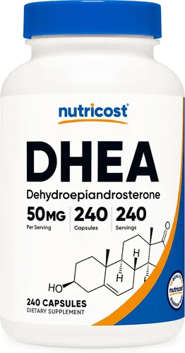 Vista 6 de Nutricost DHEA 50 mg, 120 cápsulas - Sin gluten, sin soya, sin OMG, suplemento
