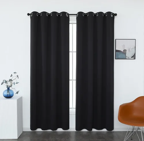 Vista 21 de INLINAS Cortinas opacas para dormitorio, aislamiento térmico, reducción de ruido, juego de 2 paneles de ahorro de energía, beige, 42 pulgadas