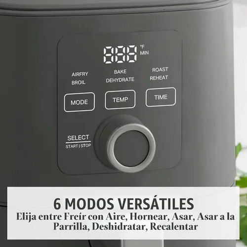Vista 3 de Martha Stewart Freidora de aire 6 cuartos de galón, 6 en 1, hornear, asar, freír al aire, deshidratar, recalentar, cesta antiadherente de cerámica