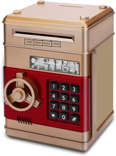 Vista 11 de Alcancía de caricatura Caja de seguridad electrónica con contraseña tipo cajero automático Para monedas, enrolla los billetes de forma automática